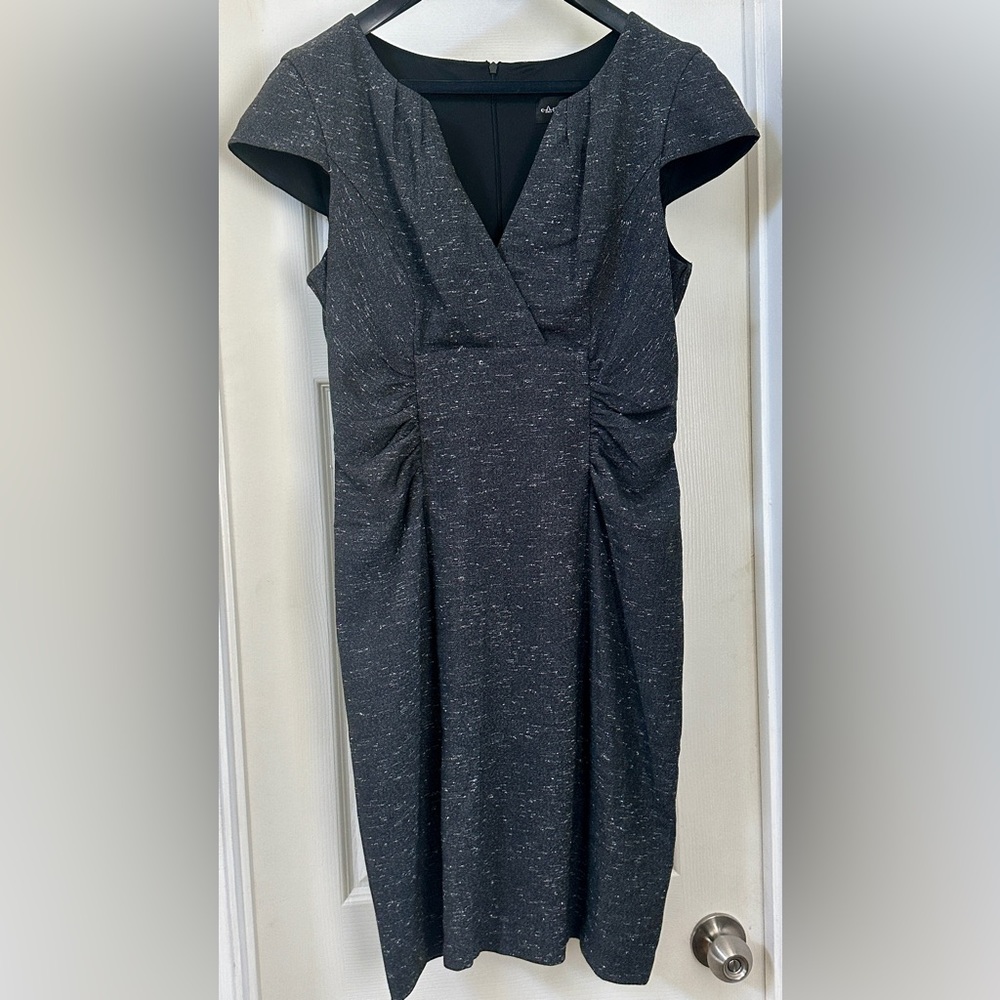 Connected Apparel Cap Sleeve Textured Ruched